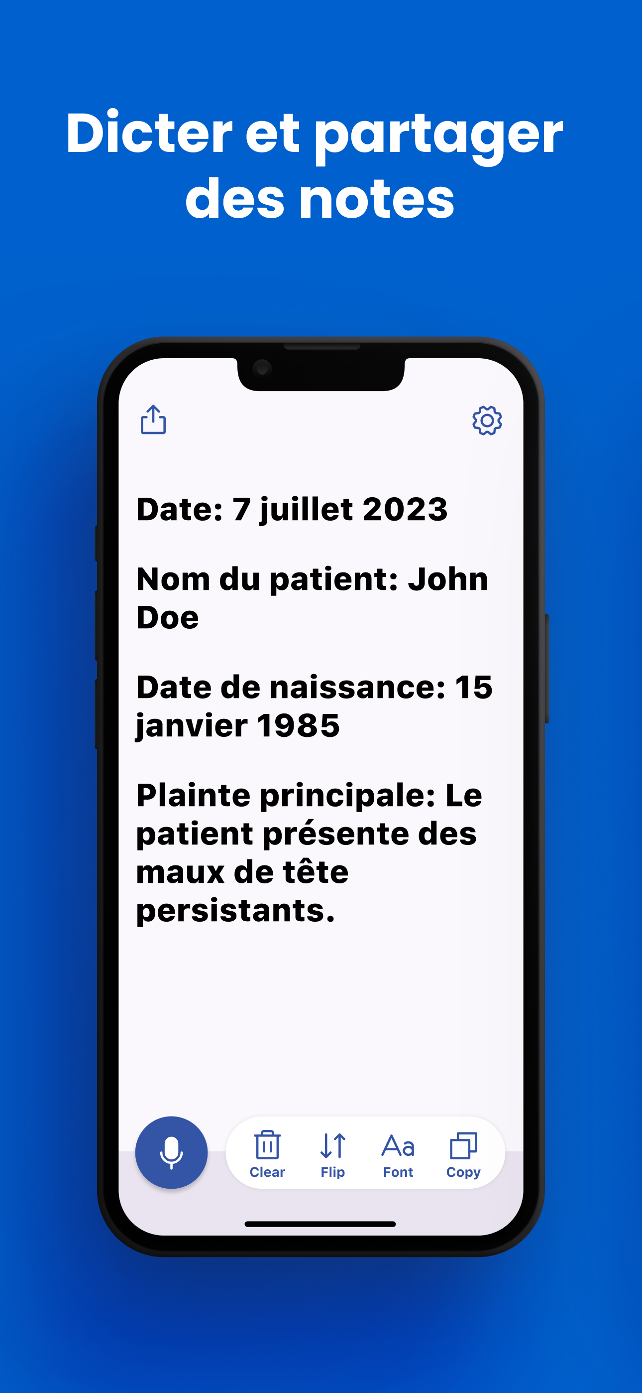Professionnel dictant des notes mains libres dans le mode notes de Transcriber